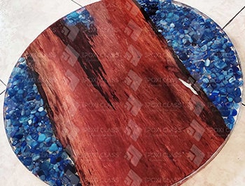 Mesa Parota y Cuarzo Azul